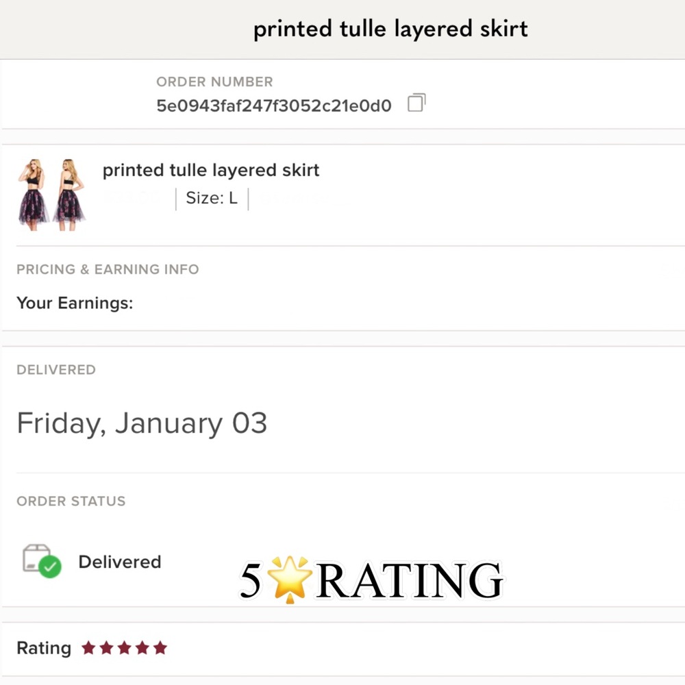 printed tulle layered skirt - Picture 2 of 3